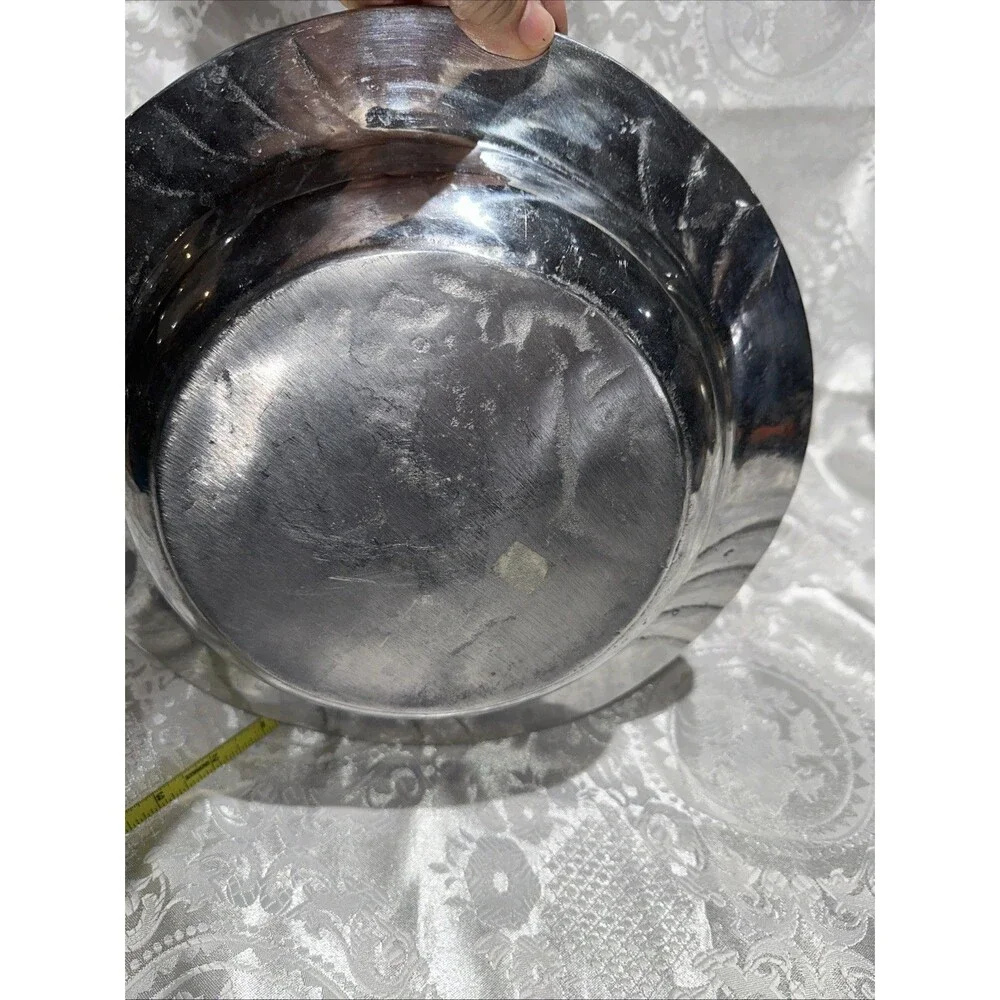 Pewter Embossed Grape /strawberry Serving Plate 11 1/2 “